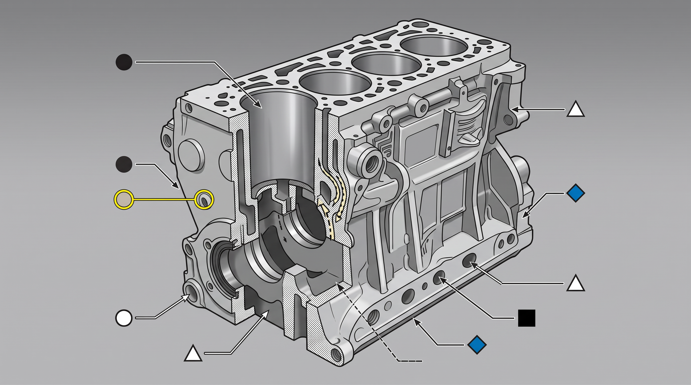 a small engine block after /cutaway