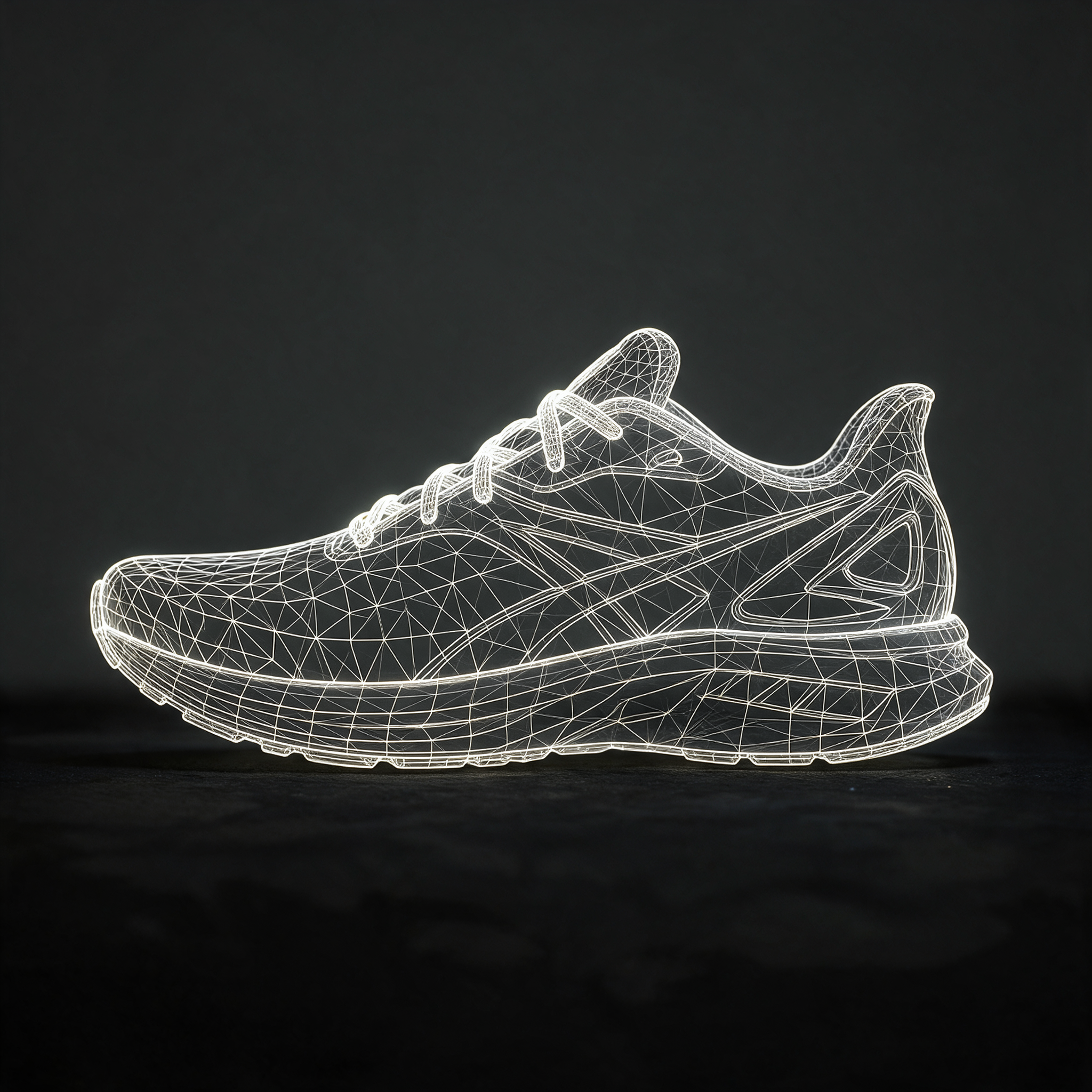 a running shoe after /wireframe