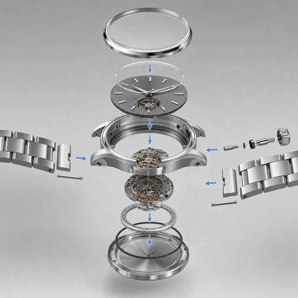a mechanical wristwatch after /assembly