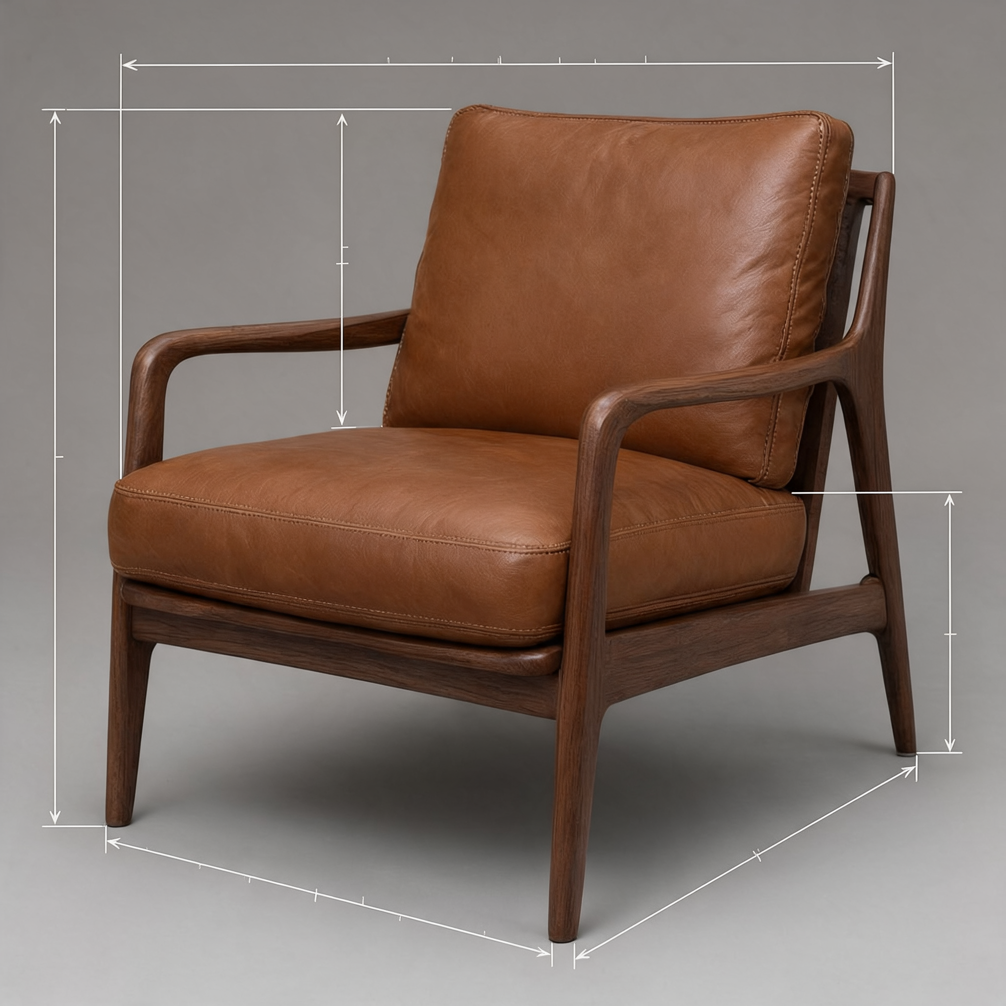 a wooden armchair after /dimensions