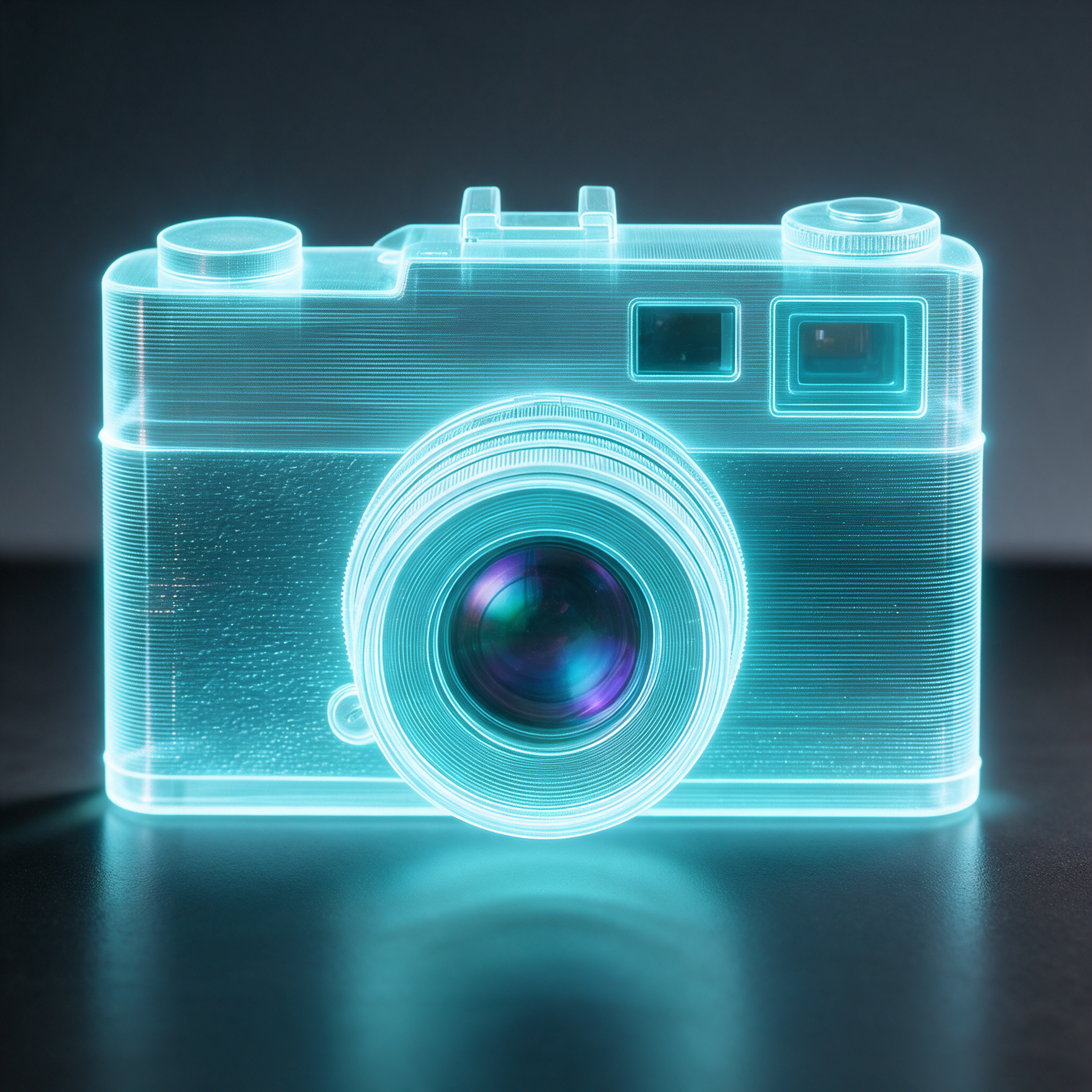 a vintage rangefinder camera after /hologram