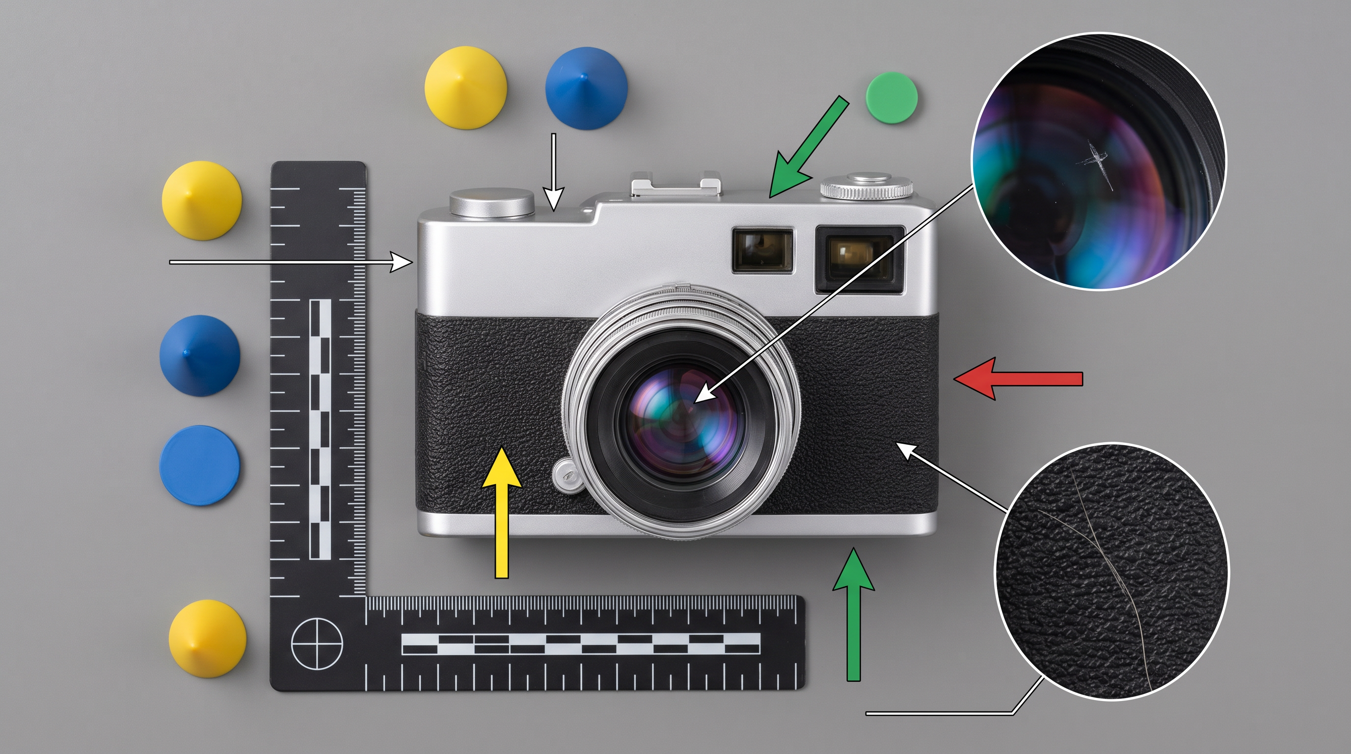 a vintage rangefinder camera after /forensics