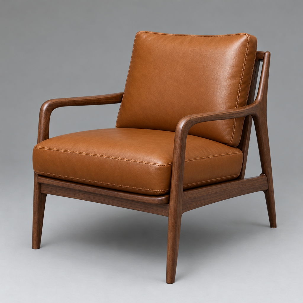 a wooden armchair after /restoration