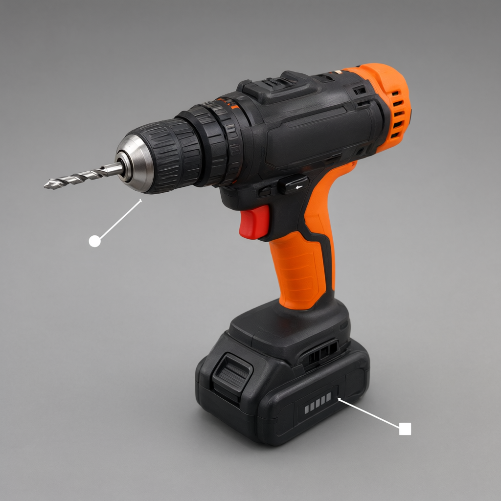 a cordless drill before the command
