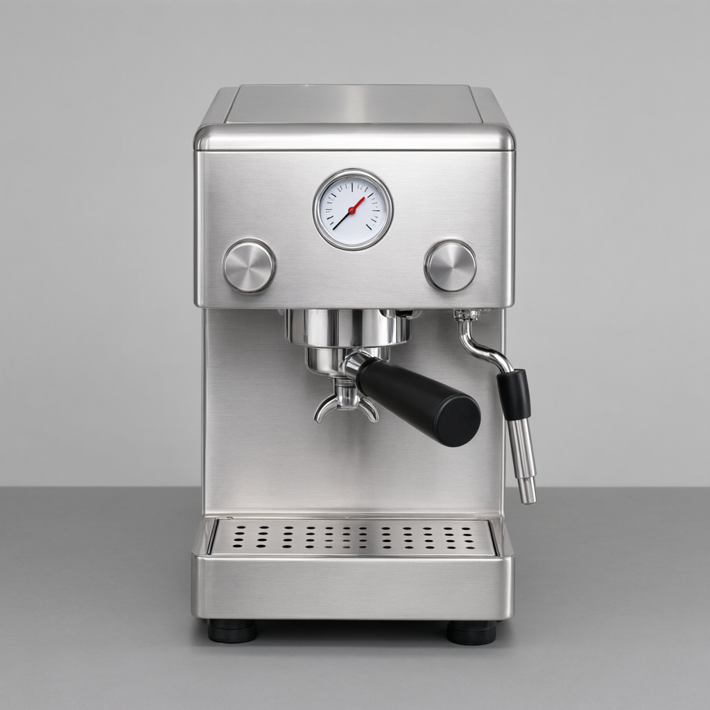 an espresso machine before the command
